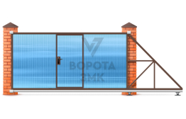Сдвижные ворота 2100×3000 на дачу ЗМК-7315