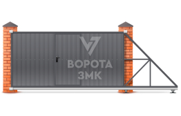 Раздвижные ворота на роликах 3500×2000 ЗМК-7183