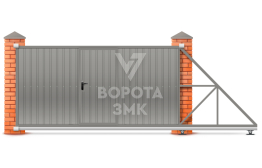 Откатные ворота 3500×2000 из профлиста ЗМК-7787