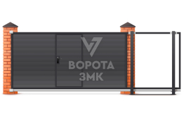 Откатные ворота 2200×2500 из сэндвич панелей ЗМК-7831