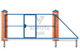 Консольные откатные ворота 2200×3200 ЗМК-7164