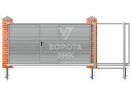 Откатные ворота 2000×3000 на винтовых сваях ЗМК-7583