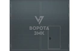 Промышленные распашные ворота сэндвич 3500×4500 ЗМК-5001
