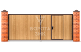 Деревянные распашные ворота 2000×2500 ЗМК-5279