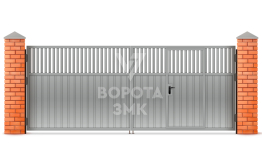 Распашные ворота 2750×2750 сэндвич панели ЗМК-5223
